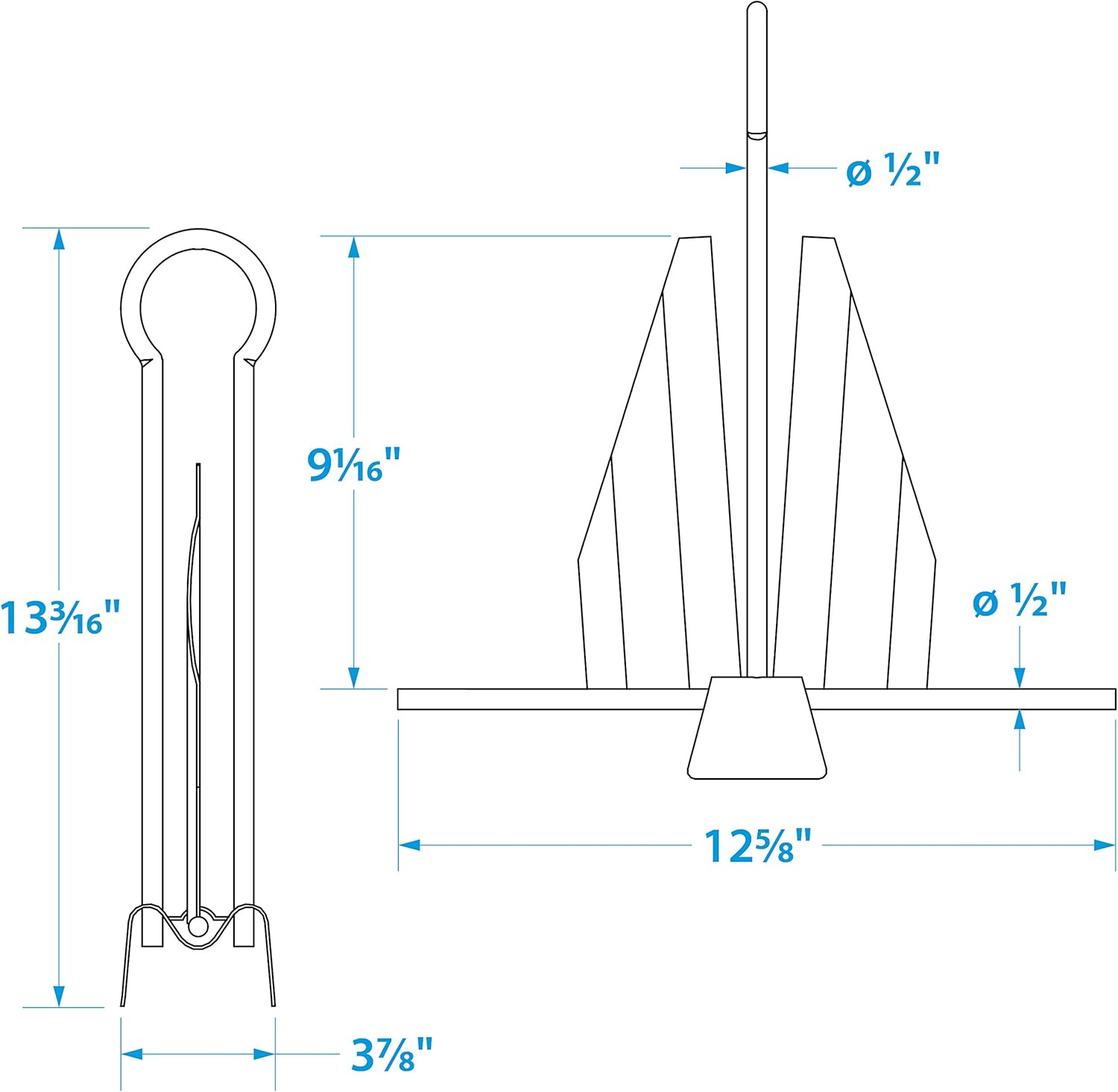SEACHOICE Utility Anchor 7E 41610,Steel: Sports & Outdoors
