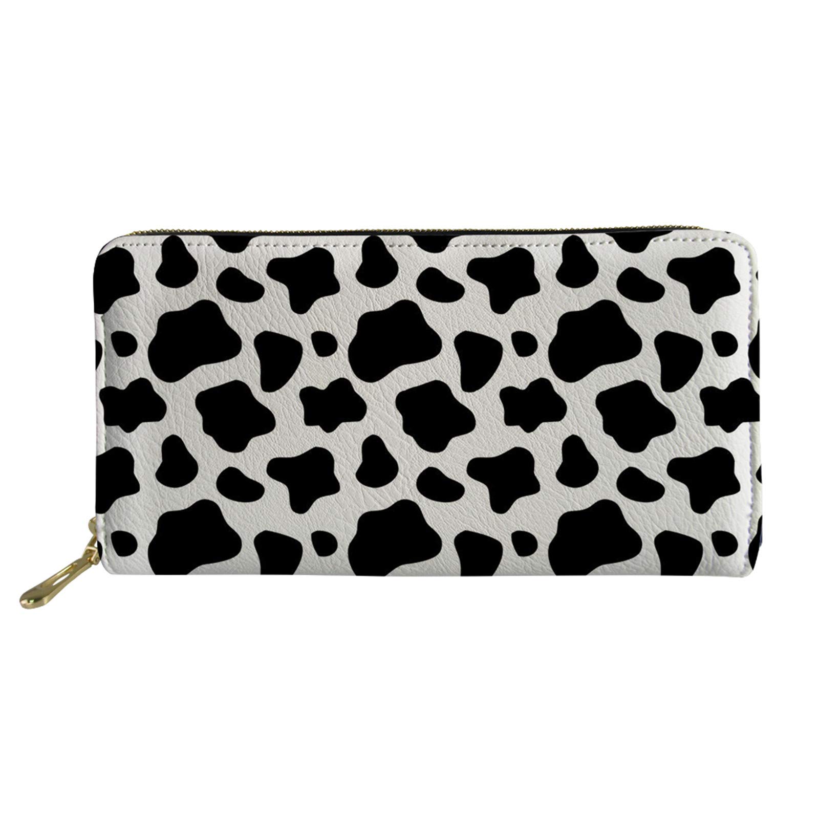 SENATIVE Women RFID Blocking PU Leather Wallet Cow Love Design Large Capacity Phone Card Holder Zipper