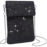 Verdusa Women's Crossbody Bag Glitter Rhinestone Evening Bag Purse Sequin Wedding Handbag