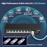 YuanLey 8 Port 2.5Gbe Unmanaged Ethernet Switch 10G SFP Metal Fanless view 4