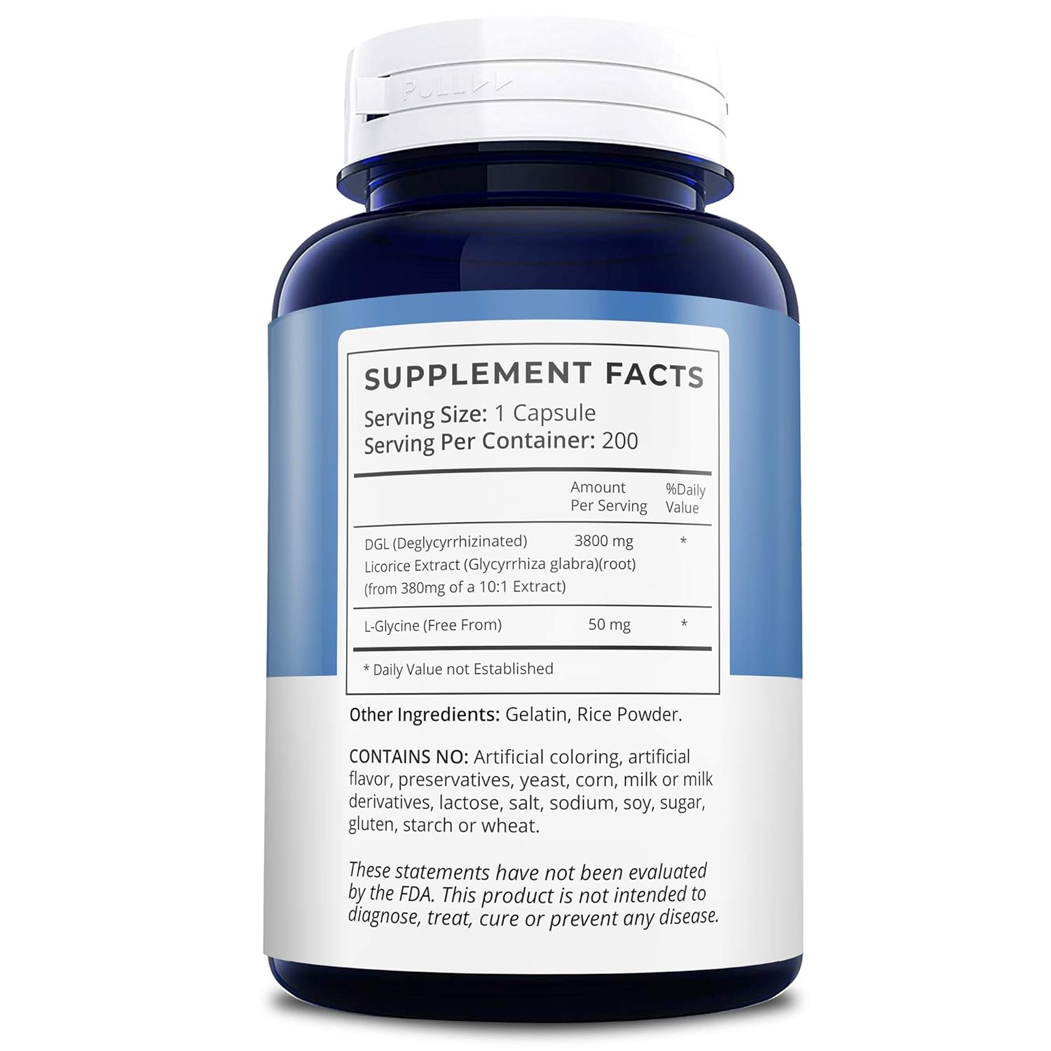 Powerful DGL Licorice Root Extract 3800mg (NonGMO & Gluten Free) 200