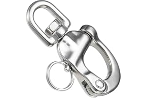 Five Oceans Swivel Eye Snap Shackle Quick Release Bail Rigging for Sailing Boat, 316 Marine-Grade Stainless Steel Clip Carabiner Hook