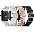 Farluya 3 Pack 19mm Stretchy Nylon Watch Bands for ID205L Veryfitpro Smart Watch,Soft Sport Band Quick Release Wristband Loop Elastic Strap for Willful YAMAY SW021 ID205L/SW025 ID205S Women Men