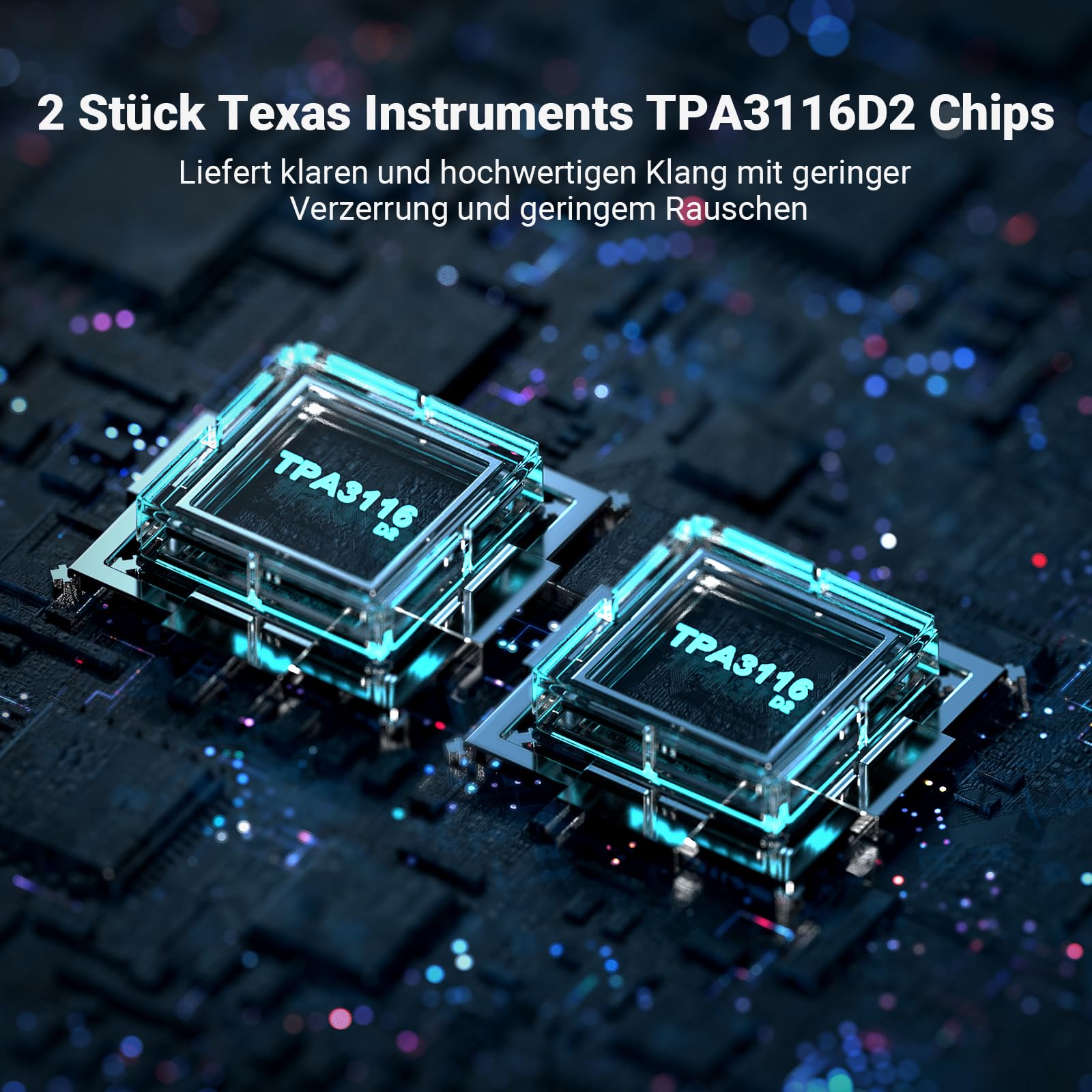 Fosi Audio BT20A Bluetooth Verstärker, 200W Mini Hifi Verstärker mit TPA3116 Amp Chip, Bass und Treble Regler, Stereo Verstärker Class D 2.0 Kanal 3