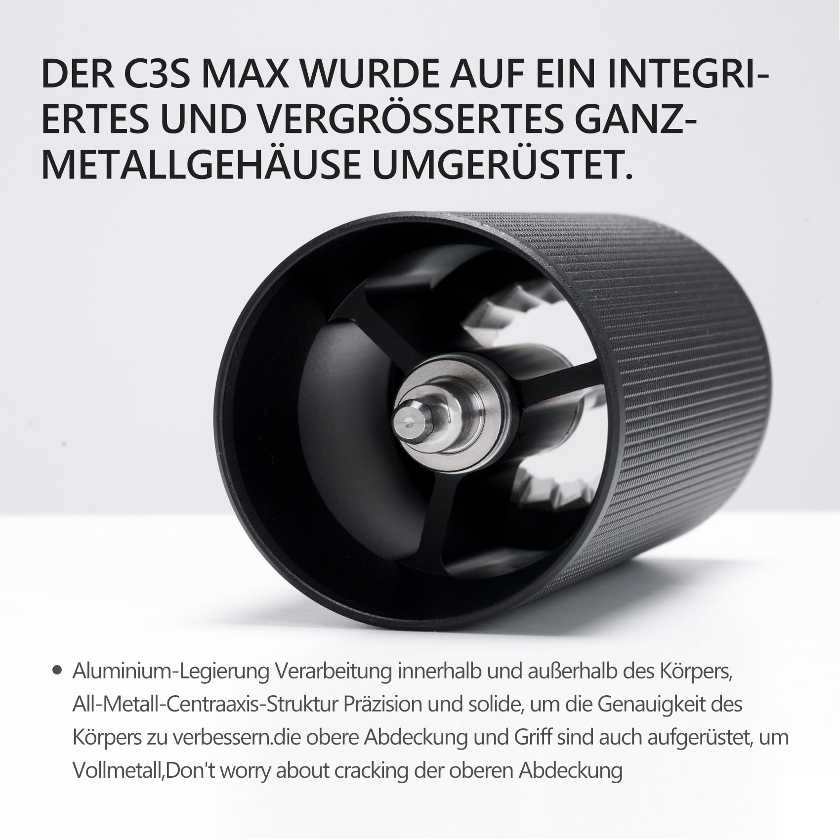 TIMEMORE Chestnut C3S Max Ganzmetall Kaffeemühle Manuelle Mit Präziser Mahlgradeinstellung, Edelstahl und Kegelförmigem Mahlwerk, Klappbarem Griff Bohnenbehälter 25g Coffee Grinder - Schwarz 2