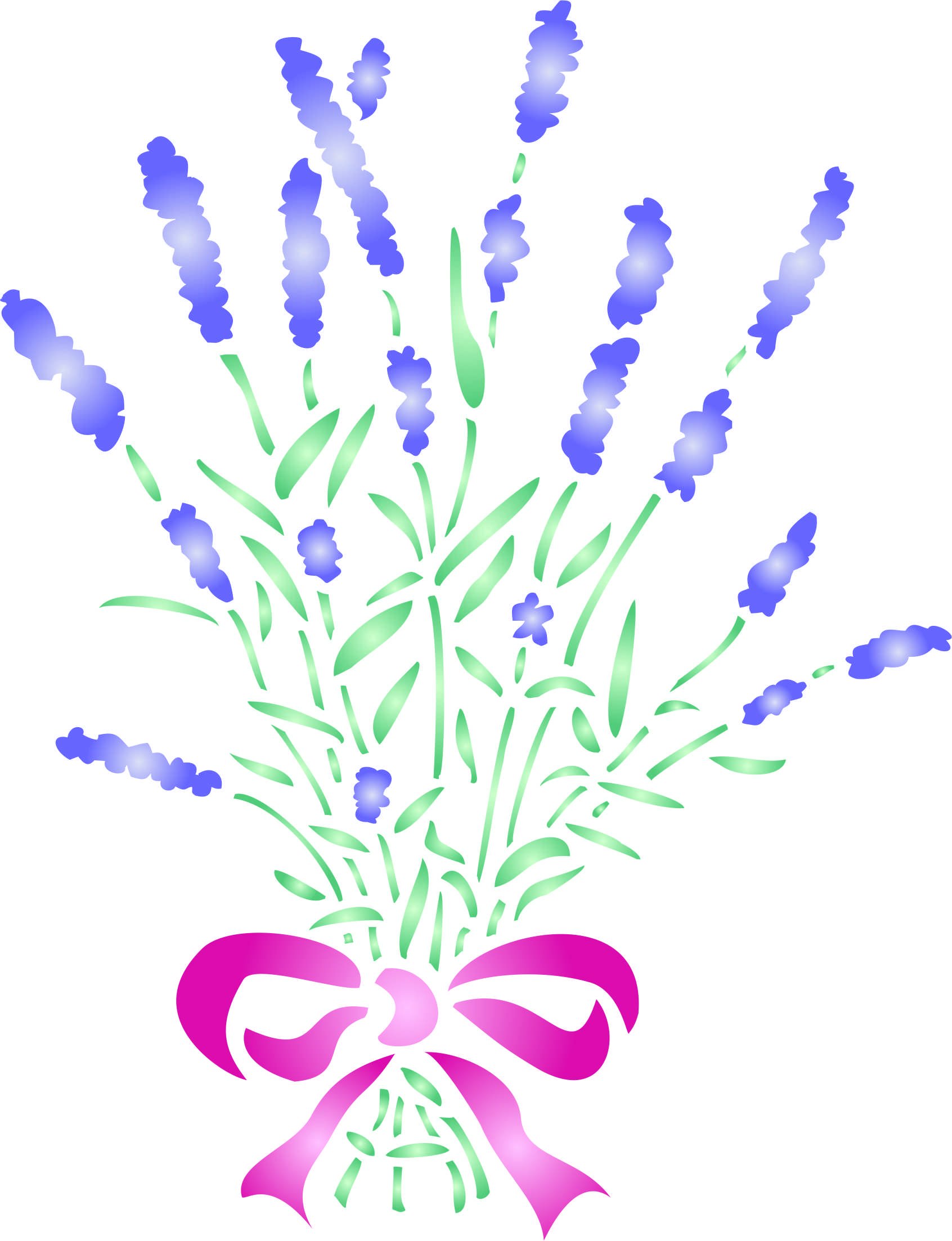 Lavender Stencil - 16.5 x 21.5cm - Reusable Flora Bouquet Bunch Wall Stencil Template