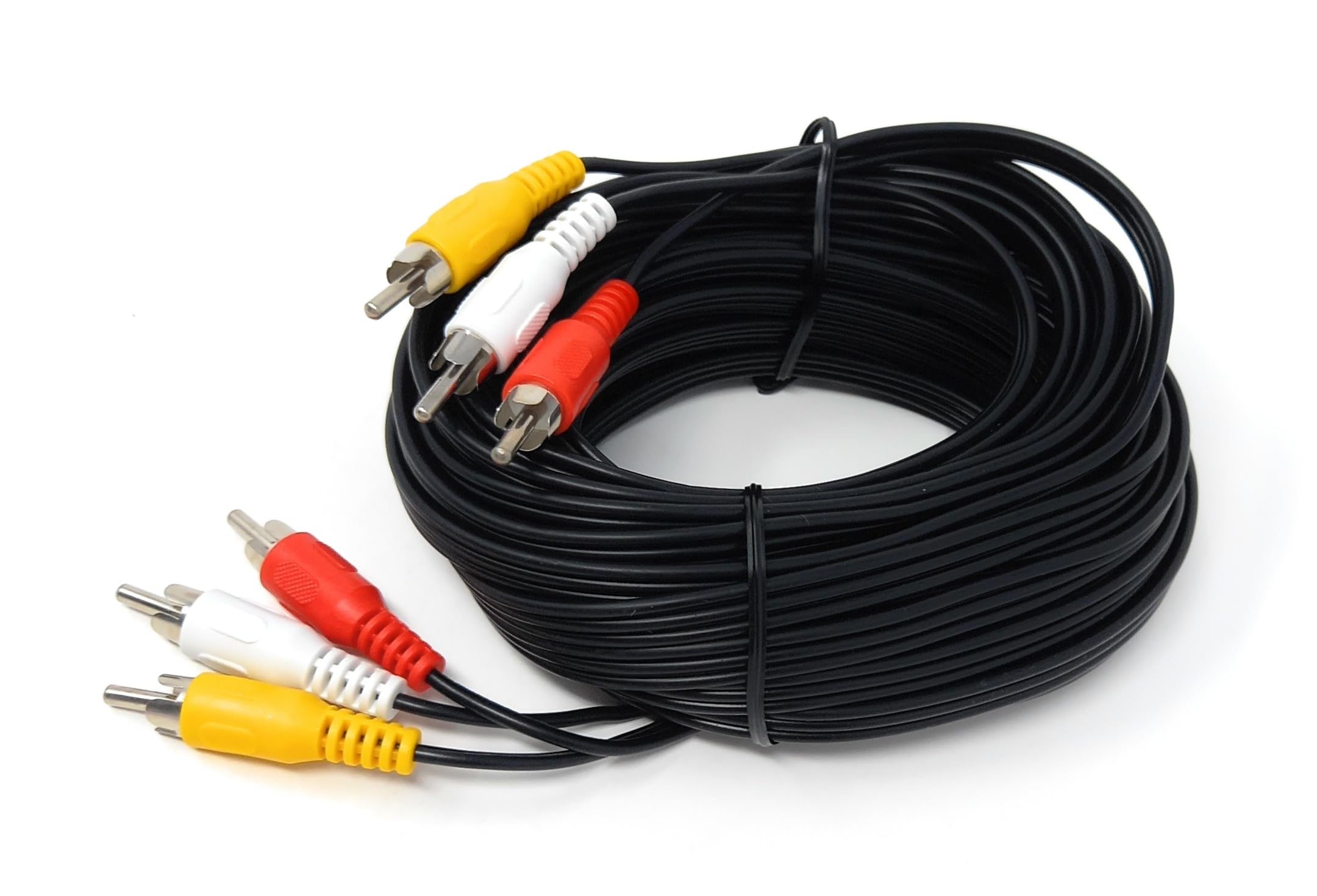 DRUT 10m Triple 3 x RCA to RCA Phono Plugs to Plugs Composite, Audio Video Male to Male Cable Lead Nickel Contacts 33ft