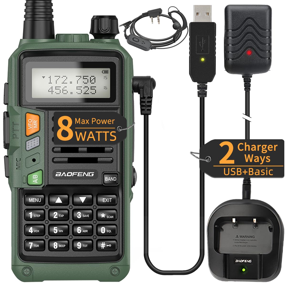 Baofeng Ham Radio 8W Long Range Handheld UV-S9 Plus