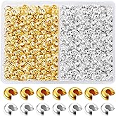 800 Pieces Crimp Bead Covers for Jewelry Making, 4mm Open Half Round Crimp Bead Knot Cover Small Beads for Jewelry Craft DIY（Gold and Sliver）