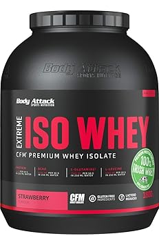Body Attack Extreme ISO Whey, Strawberry, 1er Pack (1x 1,8 kg)