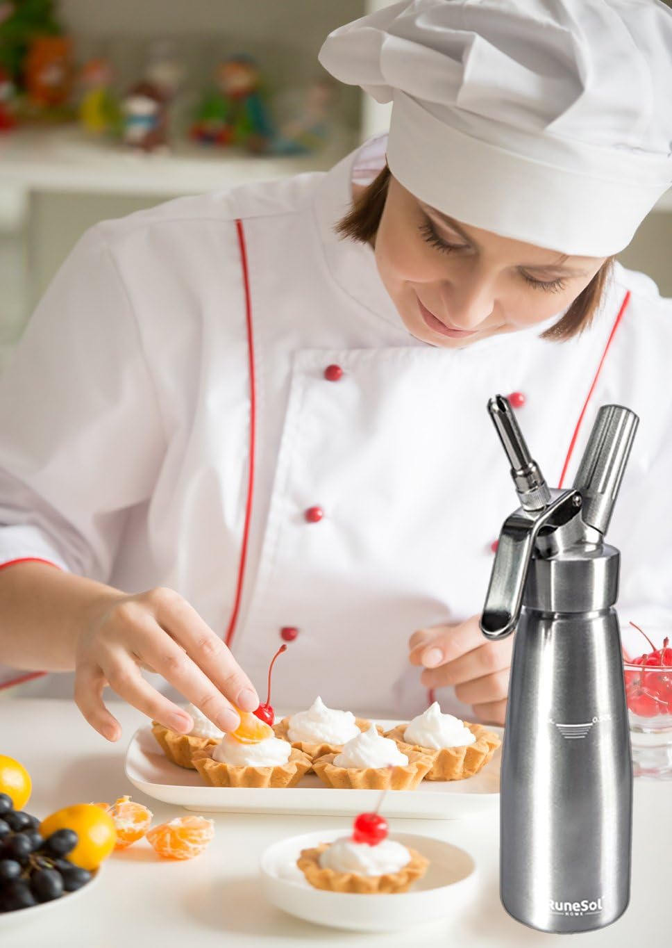 Premium Aluminium Whipped Cream Dispenser, Cream Gun/Whipper with 3