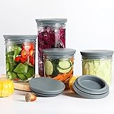 Silicone Fermenting Lids for Wide Mouth Mason Jars Airlock Fermentation Jar Lids Reusable Mason Tops Fermentation Kit for Kim