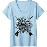 Womens AR-15 My Rights Don’t End Where Your Feelings Begin Skull V-Neck T-Shirt