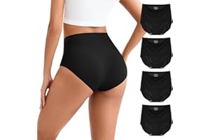 INNERSY Women's Seamless Underwear High Waisted Invisible No Show Briefs Panties 4-Pack