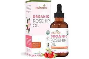 Naturise Organic Rosehip Seed Oil for Face, 100% Pure, Natural Cold Pressed Rose Hip Oil for Skin, Hair, Nails and Body Care (1 FL. OZ.)