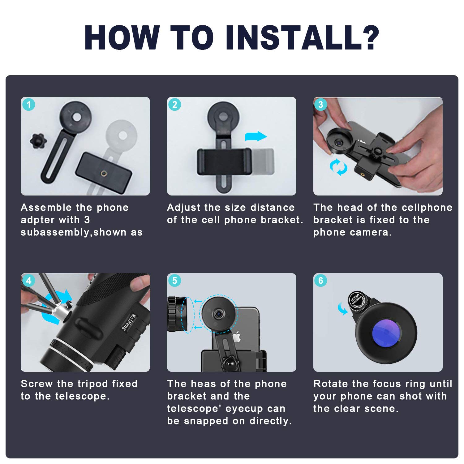 YOULERBU 40x60 Monocular Telescope, High Power BAK4 Prism FMC Lens Waterproof Scope with Quick Smartphone Holder and Tripod Camera for Bird Watching, Hunting, Camping, Hiking, Outdoor, Surveillance