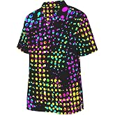 HUGLAZY Christmas Hawaiian Shirt for Men Tropical Button Down Party Outfit | Christmas Gift for Men,Festive Party Outfit,Short Sleeve,Quick Dry,Lightweight Comfort,Funny Holiday Vacation Clothing