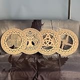Walarky Celtic Symbol Wall Decor Set 4 Pieces 12 Inch Wood Triskelion Triquetra view 2