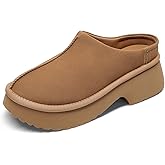 DREAM PAIRS Women's Platform Mules Faux Suede Slip on Memory Foam Non-Slip Lightweight Closed Toe Clogs Slippers Shoes
