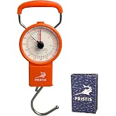 Pristis Fishing Hanging Scale with Tape Measure for Farm Kitchen Luggage | 80 LBs Fish Weight Analog Spring Hook Crane Scale Kit with Non-slip Large Handle, Portable Gear Equipment Weighting Accessory