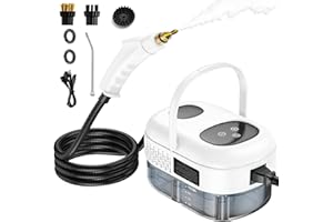 DOCREATE 2500W Handheld Steam Cleaner, High Pressure Steamer for Cleaning, Portable Steam Cleaning Machine for Home Use With 3 Brushes, Electric Steam Cleaner for Car, Kitchen, Furniture, Grout, Tile (White)
