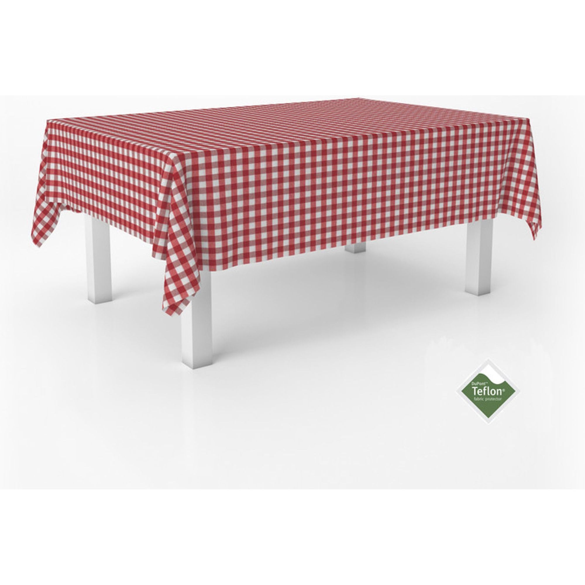 ECOMMERC3 | Stain Resistant Vichy Tablecloth for Rectangular Table Size 220 x 140 cm - Vichy Tablecloth Extra Soft and Waterproof Touch Red