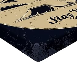 Lunarable Camping Fitted Sheet, Bear Silhouette