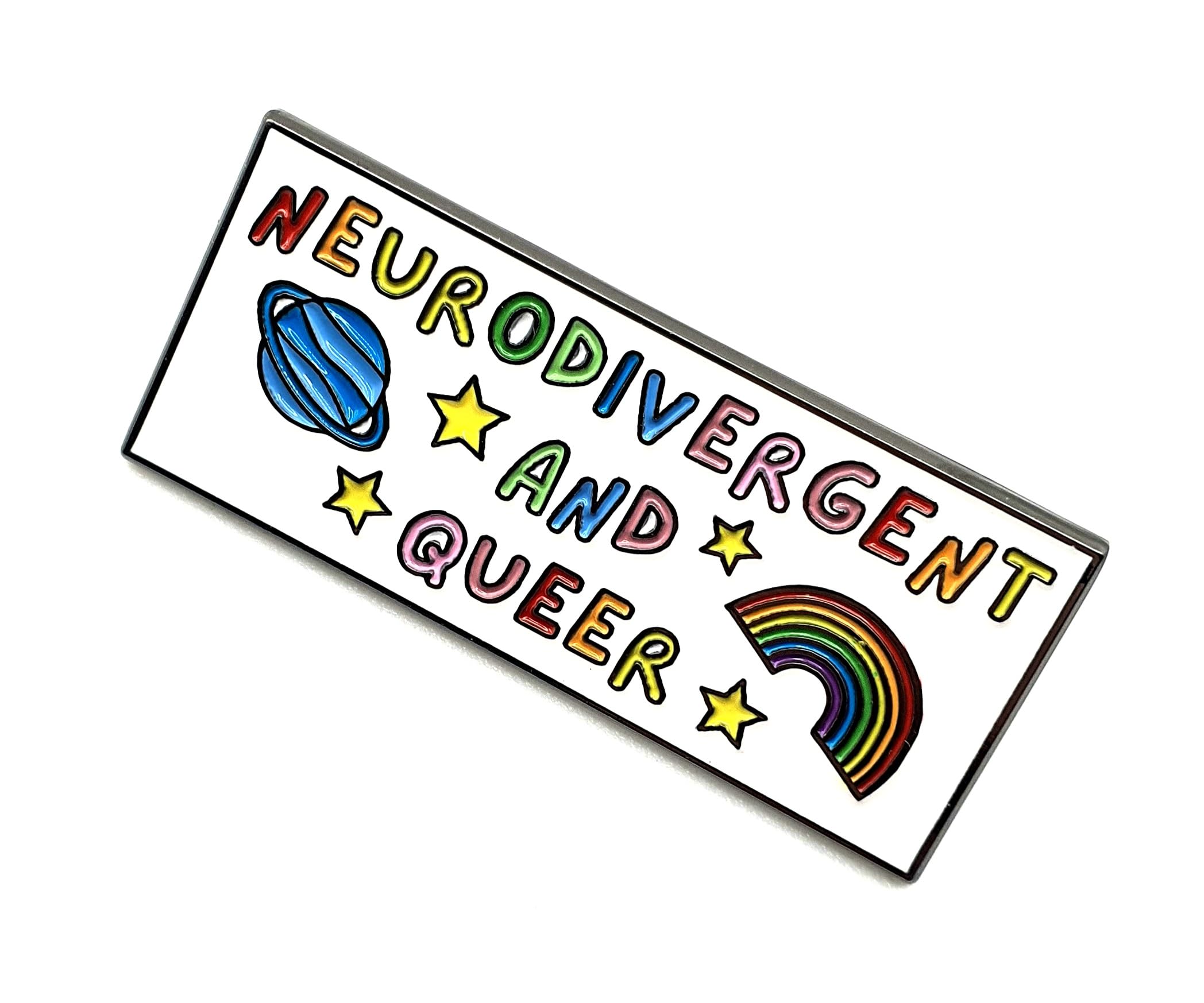 Neurodivergent And Queer Autism Acceptance and Understanding Empathy Think LGBT Gay Rainbow Metal Enamel Pin Badge LGBTQ+