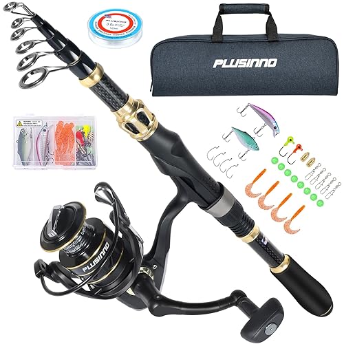 PLUSINNO Fishing Rod and Reel Combo,Fishing Pole,Telescopic