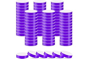 600pcs Purple Neon Wristbands for Events - Colorful Waterproof Paper Bracelets - Disposable for Party, Music Festivals, Conce