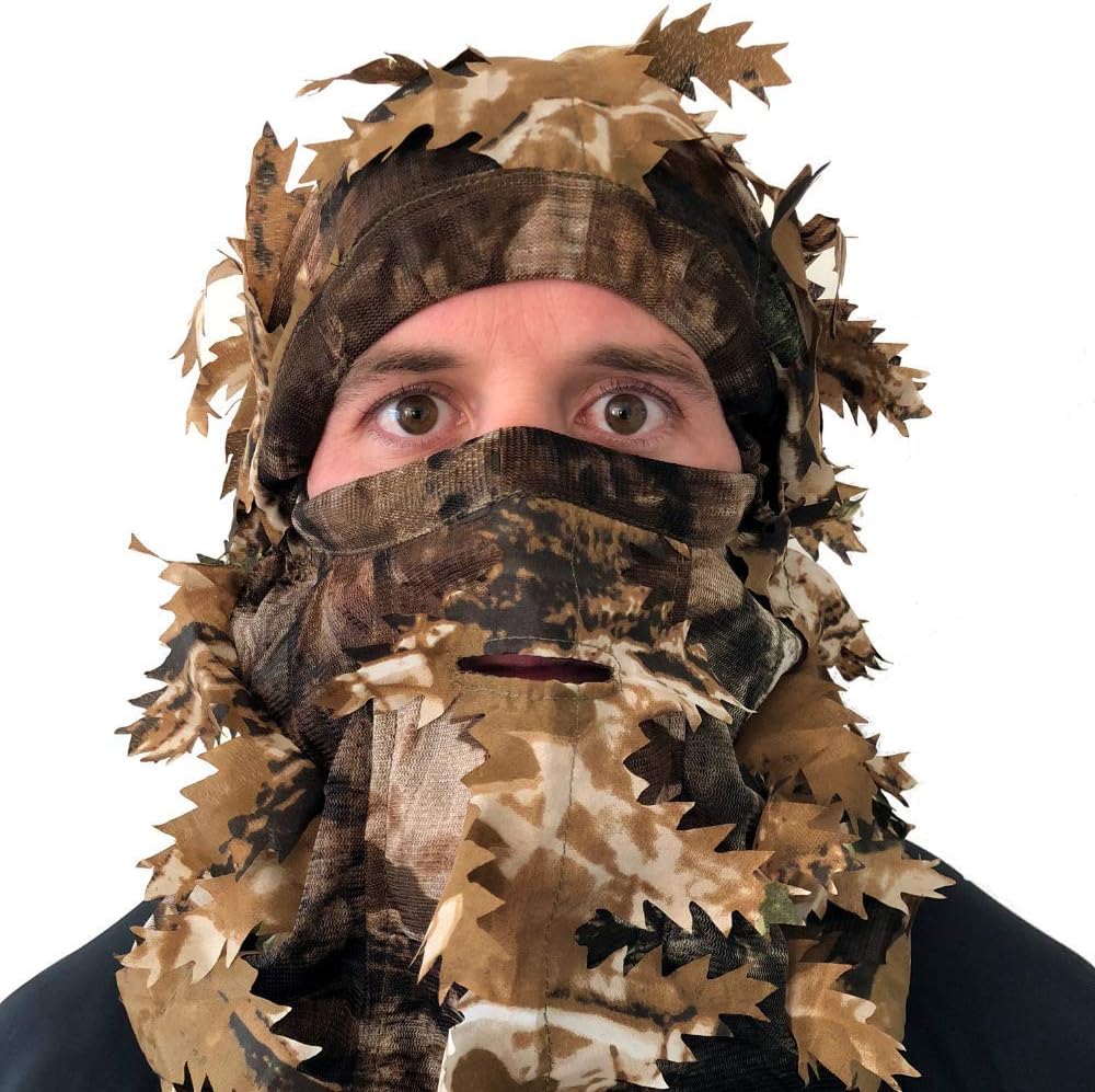 Arcturus Camo 3D Leaf Ghillie Camouflage Mask. Leafy, Full Coverage, Breathable Hunting Mask with Customizable Fit. Great for Turkey Season! (Forest Mix) : Sports & Outdoors