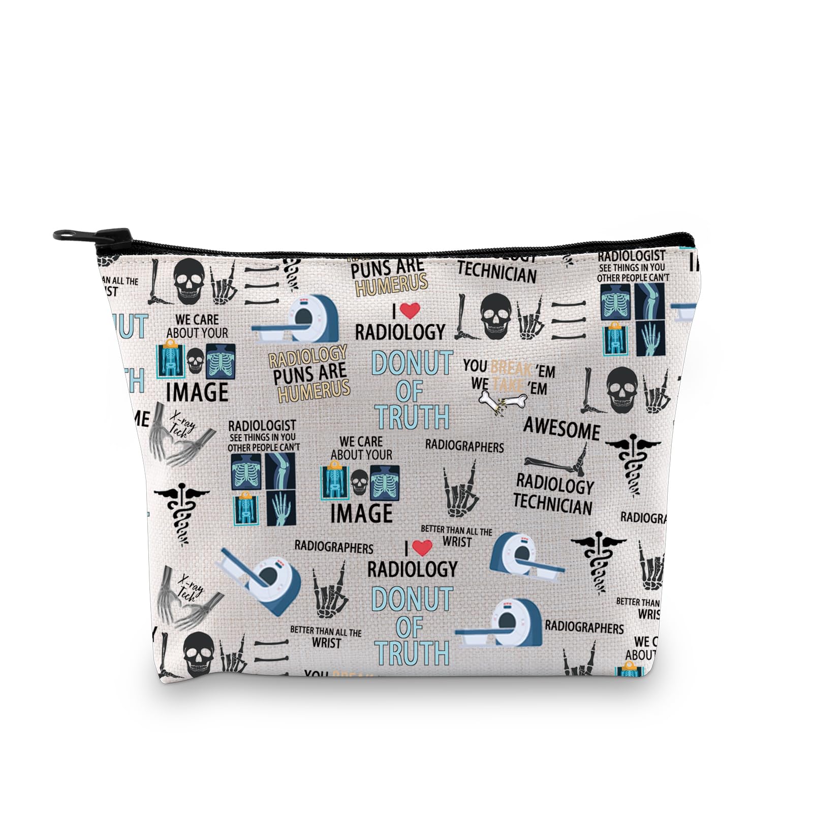 Radiology Makeup Bag Technician Radiologist Gift Rad Tech Gift X-ray Tech Gift Radiology Tech Week Gift Cosmetic Bag (Donut of Truth 2uk)