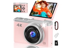 Digital Camera,Maxmango 64MP Autofocus Vlogging Camera for YouTube with 16G, 2.4" 180° Flip Screen Point and Shoot Travel Com