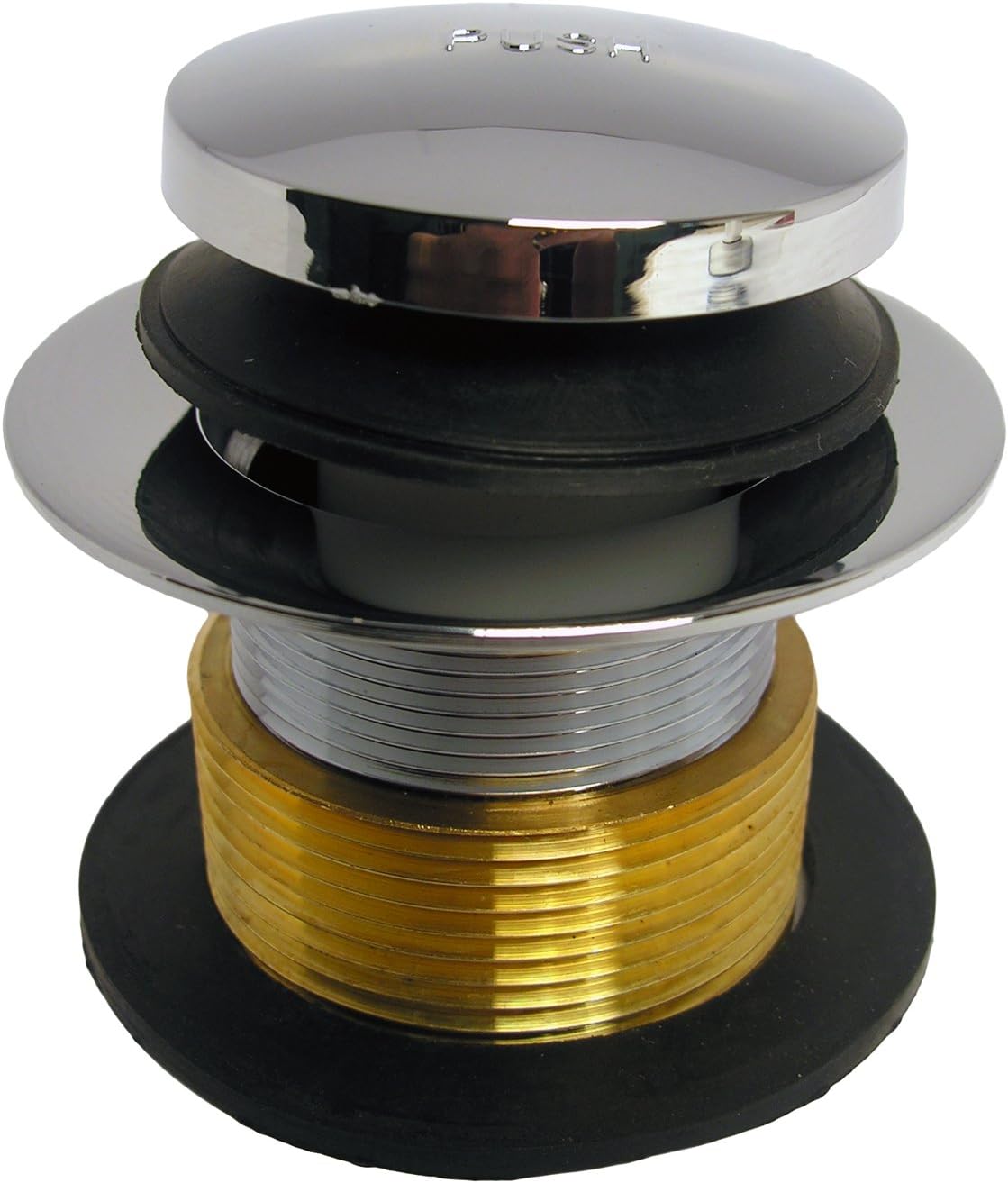 LASCO 034809 Brass Bathtub Drain Strainer with Tip Toe Style Stopper