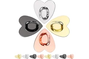 CATIEBYE 20Pcs DIY Heart-Shaped Alloy Phone Buckles Mobile Phone Ornament Set with Adhesive Hooks for Shell