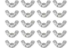 uxcell 1/4"-20 Wing Nut 100 Pcs, Carbon Steel Butterfly Wing Nuts Fasteners Parts Hand Twist Tighten Wing Nuts for Machinery 