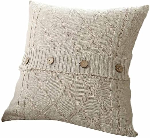Amazon Com Miarhb Pillow Cases Knitted Button Decor Cable