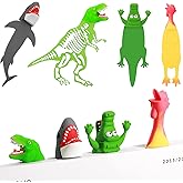 Gersoniel 4 Pcs Animal Bookmarks for Kids Luminous Dinosaur Shark Funny Crocodile Bookmark 3D Cartoon Boys Girls Men Women Xmas Gifts School Supplies