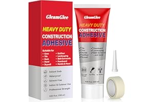 GLEAMGLEE Heavy Duty Construction Adhesive, 8.8 oz Strong Cement Glue for Concrete, Tile, Wood, Stone, Walls, Floors & More – Waterproof Indoor/Outdoor Construction Glue