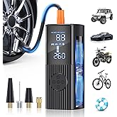 Hafuloky Tire Inflator Portable Air Compressor, 180PSI Cordless Air Pump with Digital Gauge, LED Light and Auto Shut-Off Function, 3X Faster Air Compressor for Car, Motorcycle, Bicycle, Ball