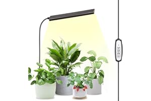 FOXGARDEN® Grow Light for Indoor Plants Growing, Full Spectrum Gooseneck Plant Light for Indoor Plants, 52 LED Bright Grow Lamp with Auto On/Off Timer 4/8/12H, 4 Dimmable Brightness, Black