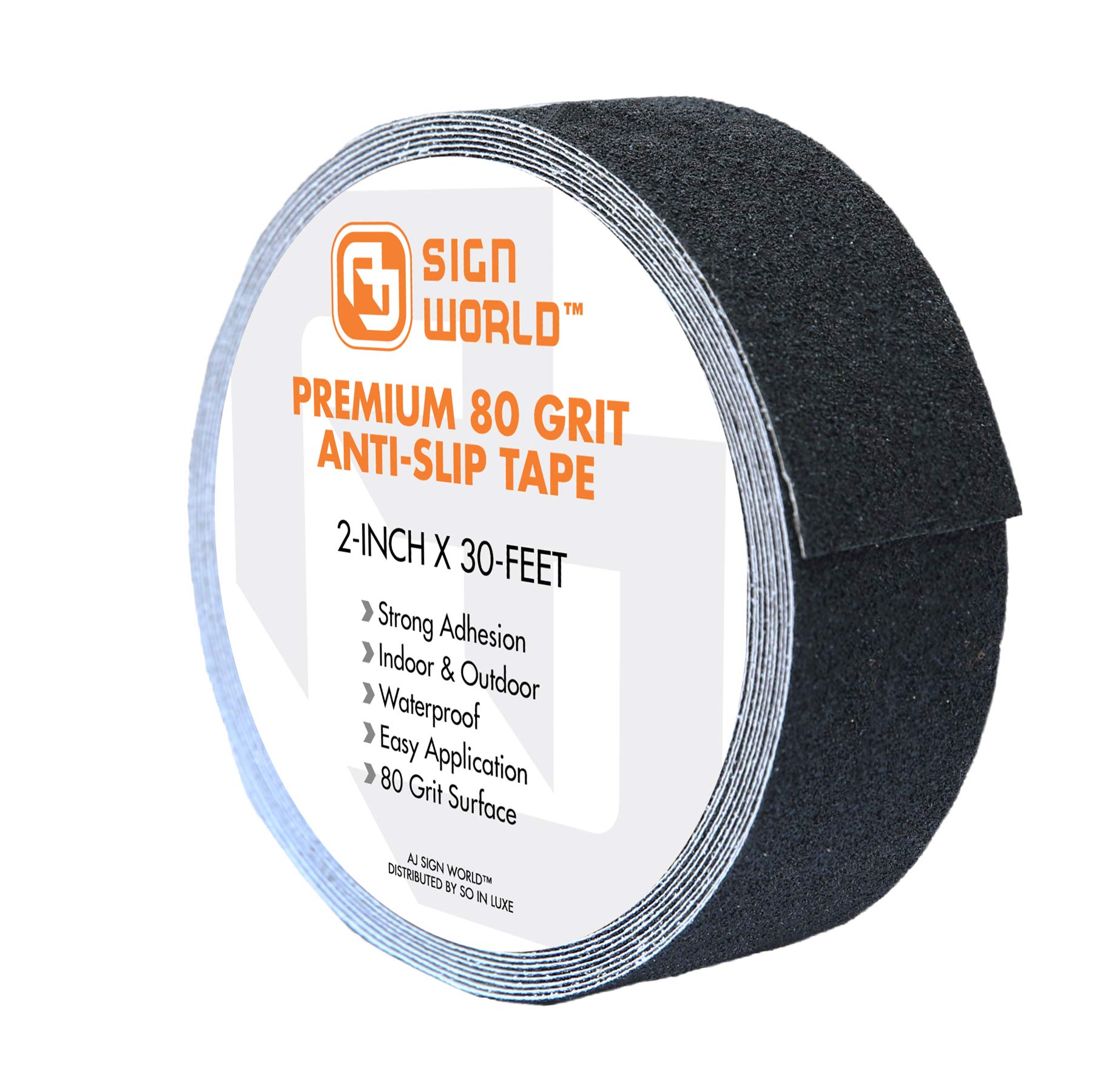 Photo 1 of Best Anti-Slip Grip Tape, 2" x 30 FT, Black Color, 80 Grit, Industrial Grade, Indoor, Outdoor (2-Inch x 30 Feet Roll)