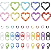 240 pcs Heart Keychain Clip Hooks 10 Colors Making Set for DIY Crafts Gifts Keychains Classroom Projects