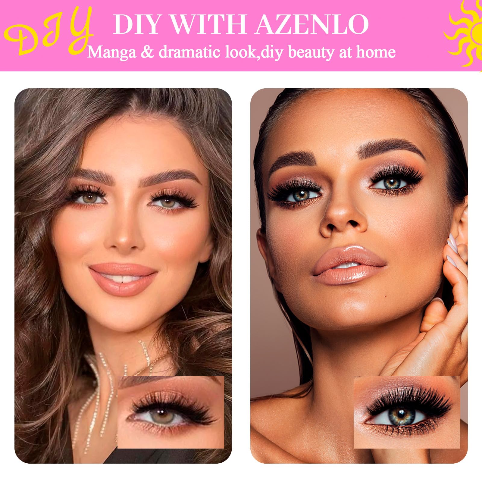 Azenlo Lash Extensions 40D+60D Cluster 240pcs DIY Lash Clusters 10-16mm Eyelash Clusters Individual Think Band Lash Kit (40D+60D Kit)