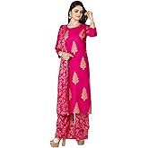 Chandrakala Kurti Palazzo Pant with Dupatta Suit Set for Women (K176-P)