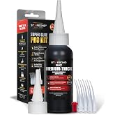 STARBOND Black Medium-Thick CA Glue Pro Kit (2 oz) – Rubber-Toughened, Impact-Resistant Cyanoacrylate Super Glue – for Durabl