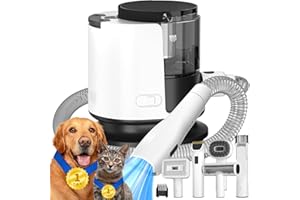 GENERIC Dog Grooming Kit, 12000Pa Strong Pet Grooming Vacuum for Shedding with 5 Pet Grooming Tools for Dogs and Cats,1.5L Large Capacity, Black
