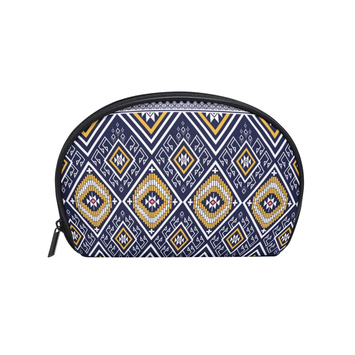 Makeup Cosmetic Bag Ethnic Geometric Striped Pouch Clutch