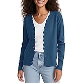 Urban CoCo Women's Long Sleeve Open Front Cardigan Sweaters Lightweight V-Neck Button Down Knit Sweater