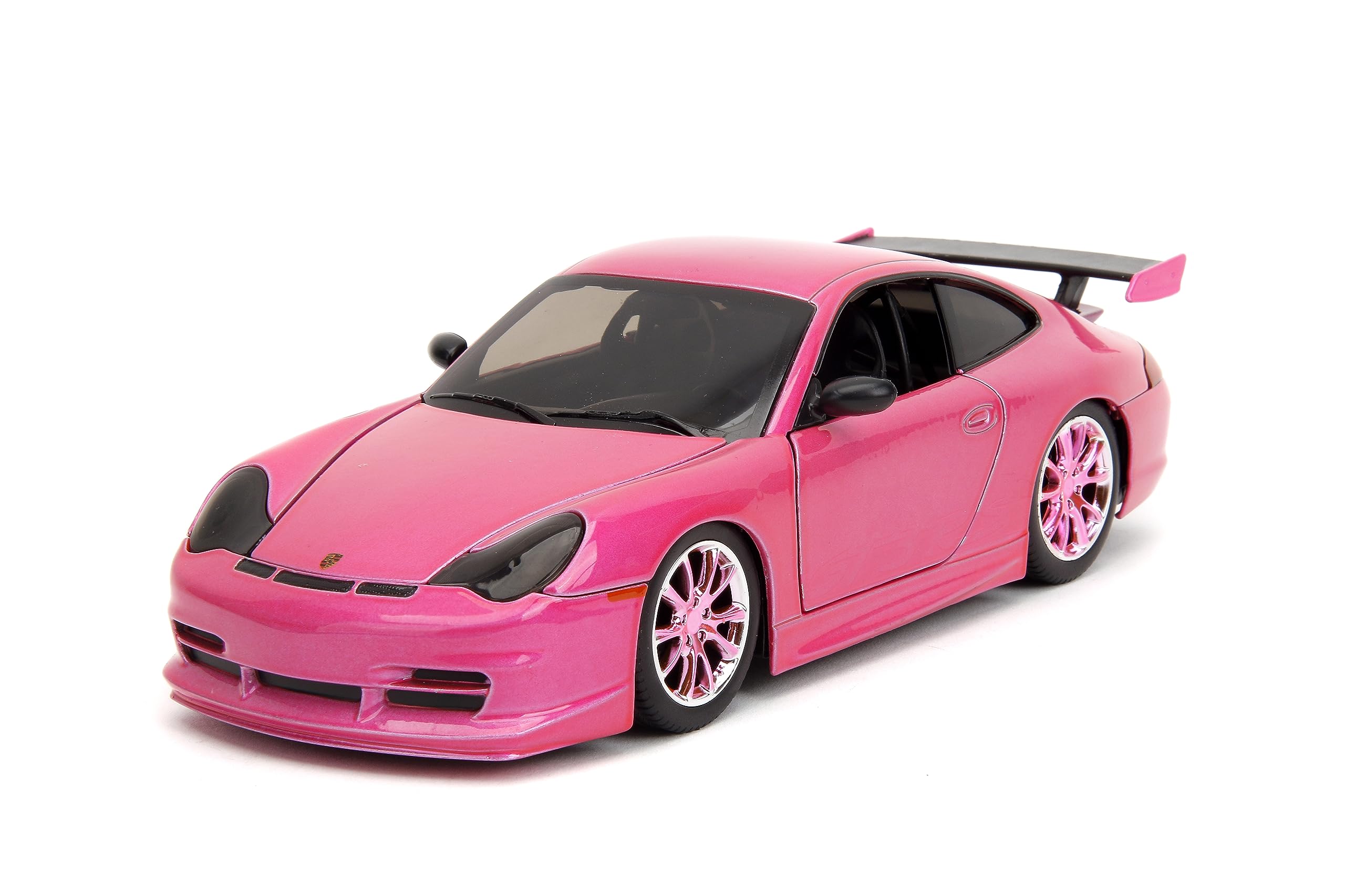 Pink Slips 1:24 W2 Porsche 911 GT3RS Die-Cast Car w/Base, Toys for Kids and Adults(Pink)